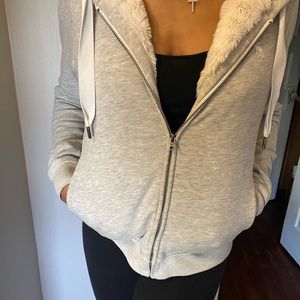Abercrombie & Fitch soft faux fur zip up